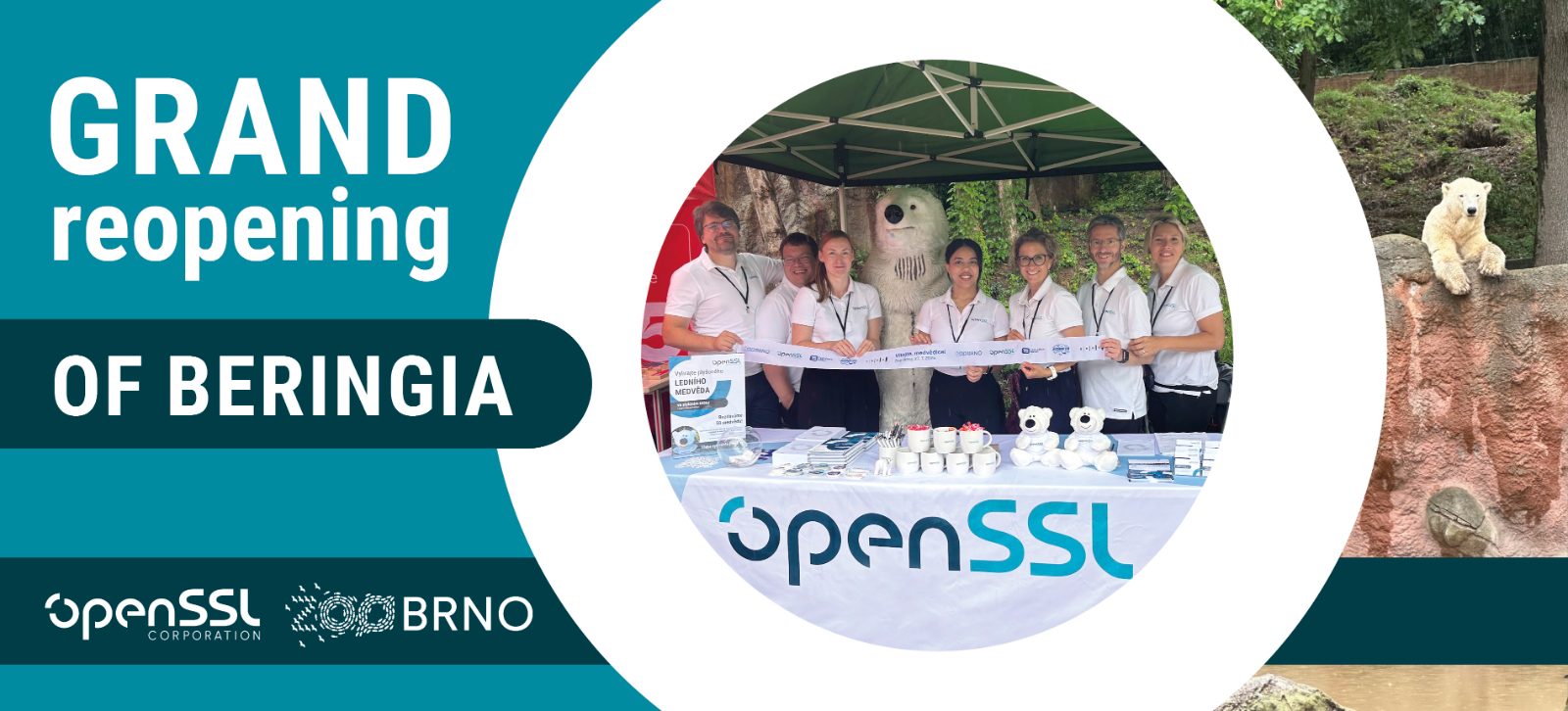 Thank you banner from ZOO Brno to the OpenSSL Corporation