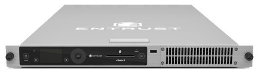 Product render of the Entrust nShield 5c, a 1U rack appliance