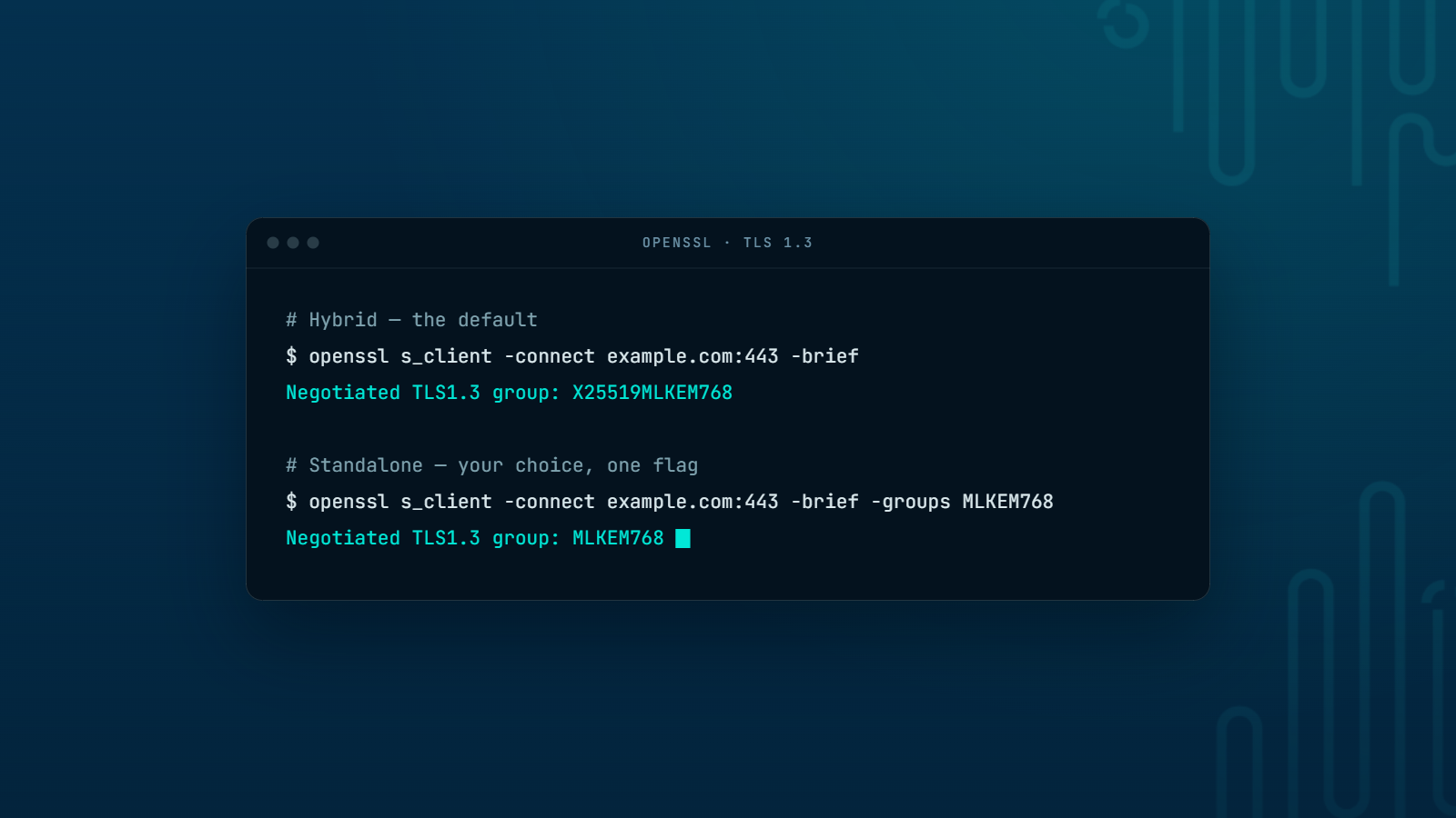 Defaults, not dogma: where OpenSSL stands on pure ML-KEM.