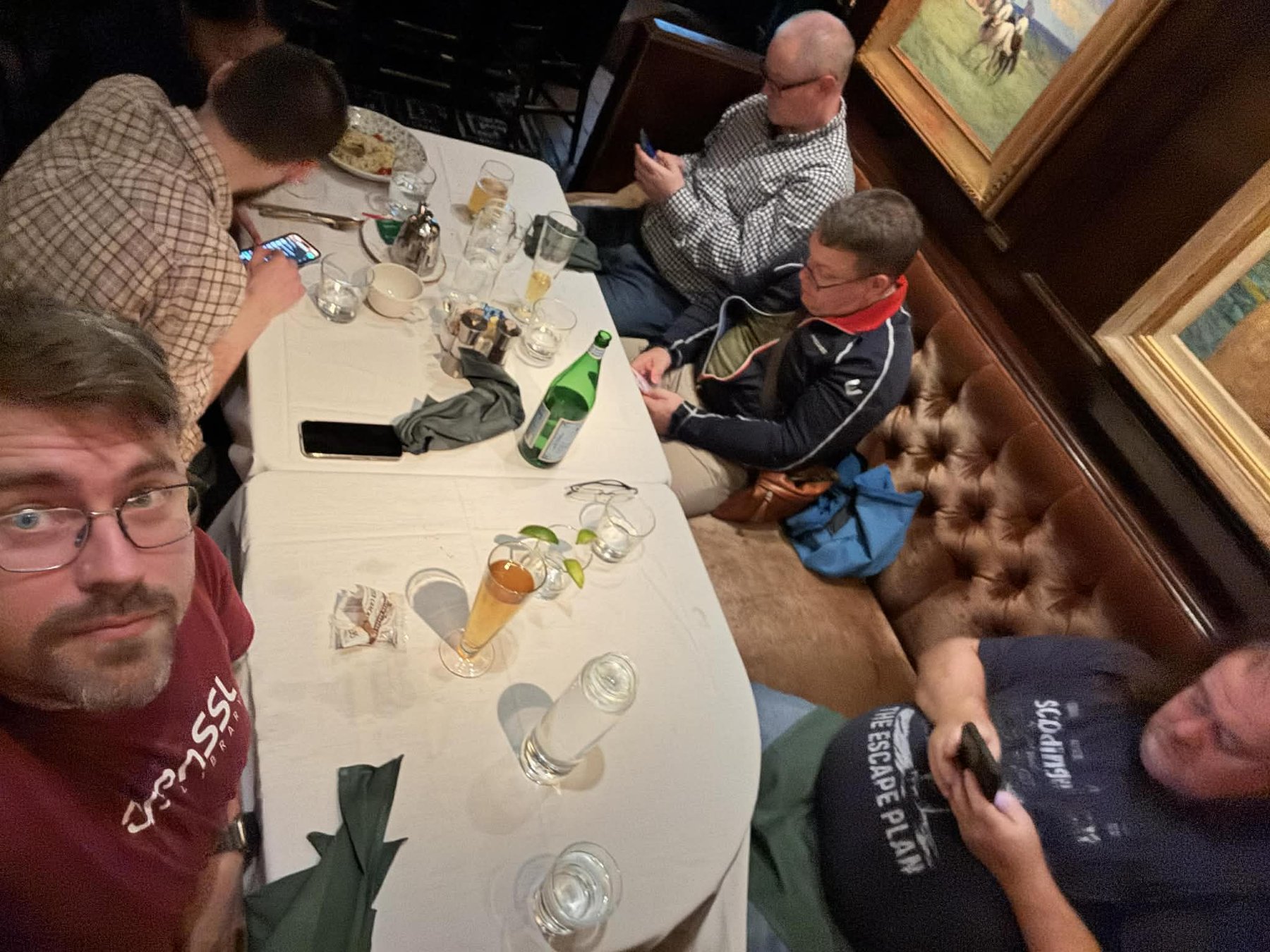 The OpenSSL team at dinner at Old Ebbitt Grill in Washington DC