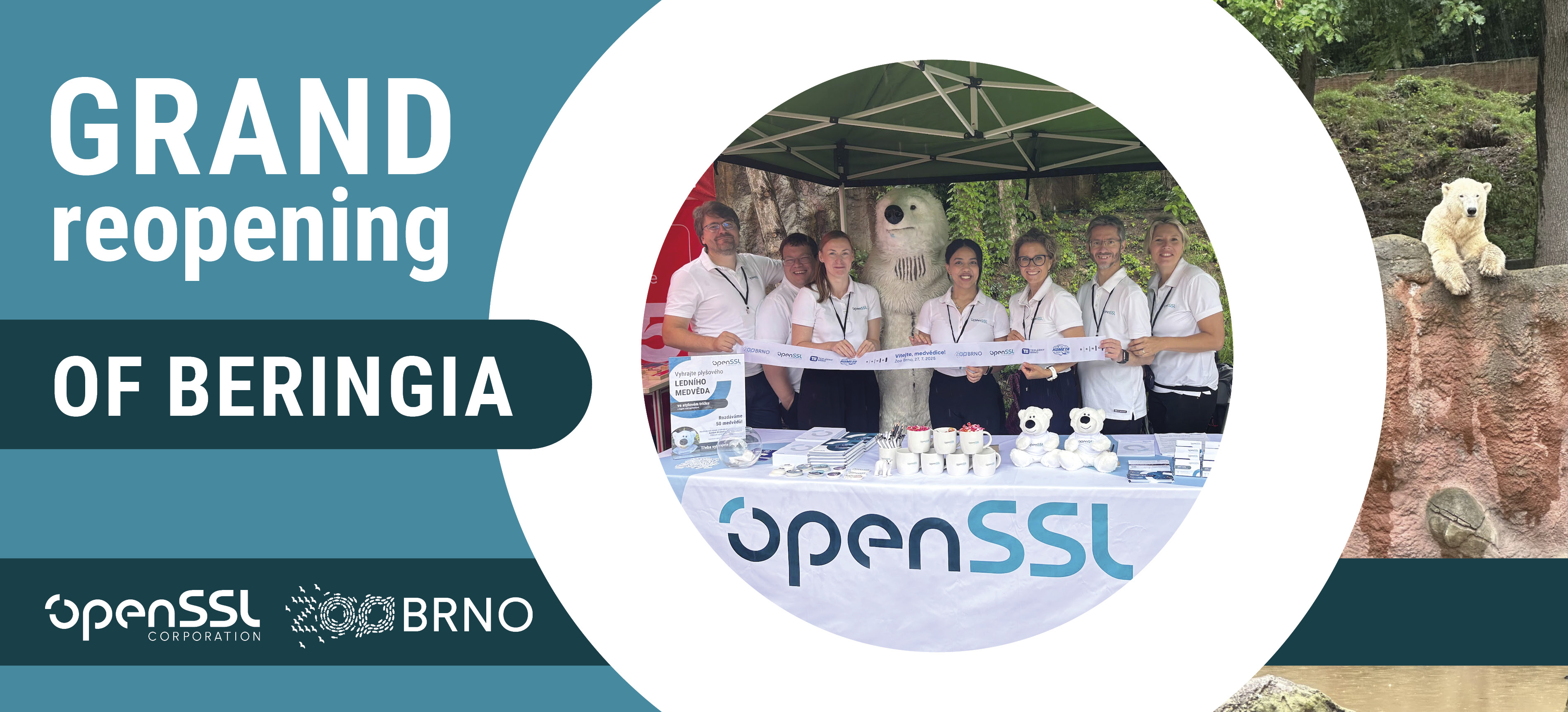 Thank you banner from ZOO Brno to the OpenSSL Corporation